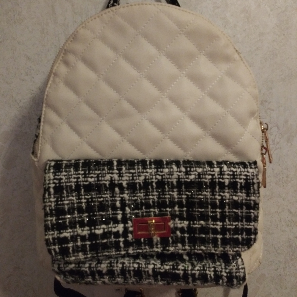 Black an white backpack